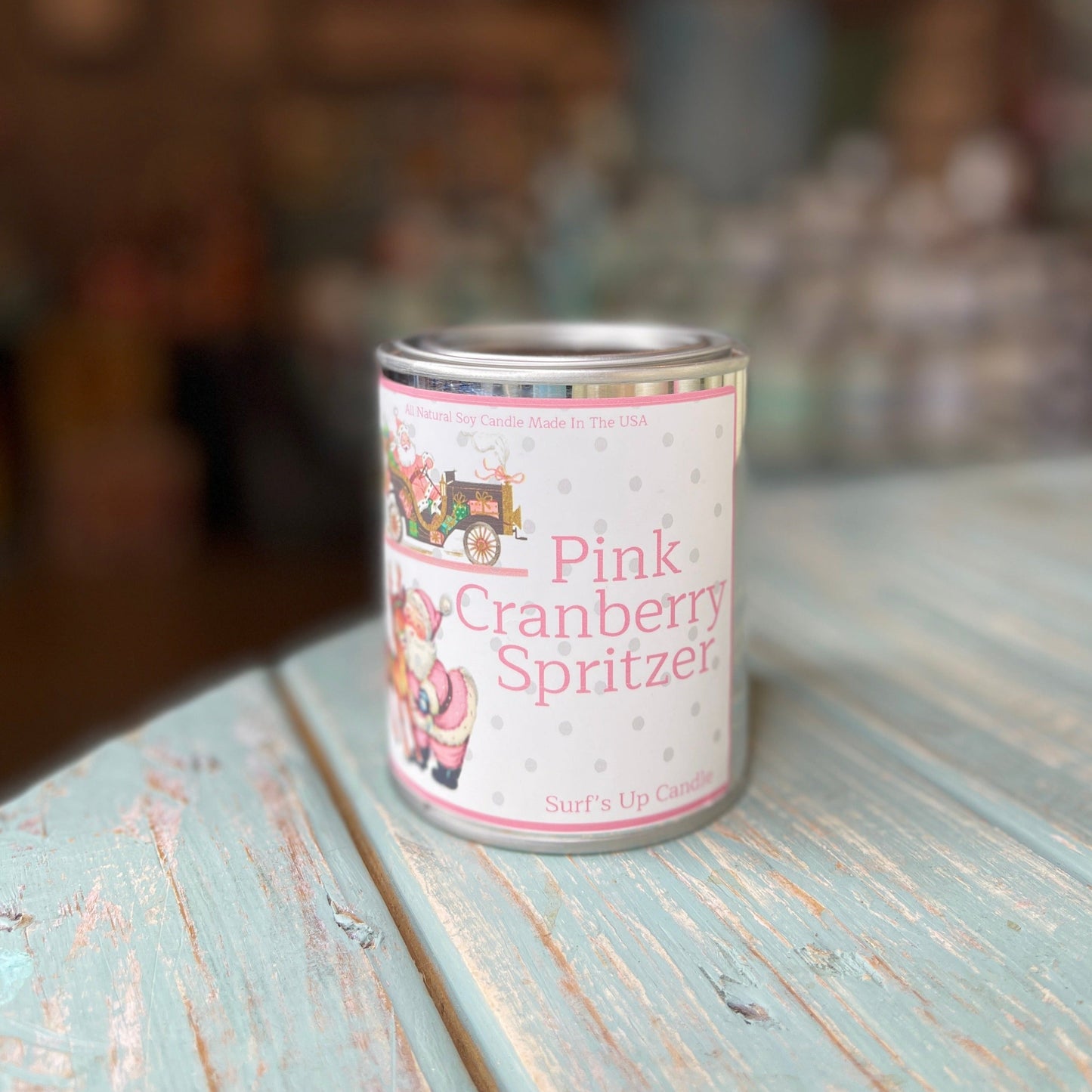 Pink Cranberry Spritzer Paint Can Candle - Vintage Collection