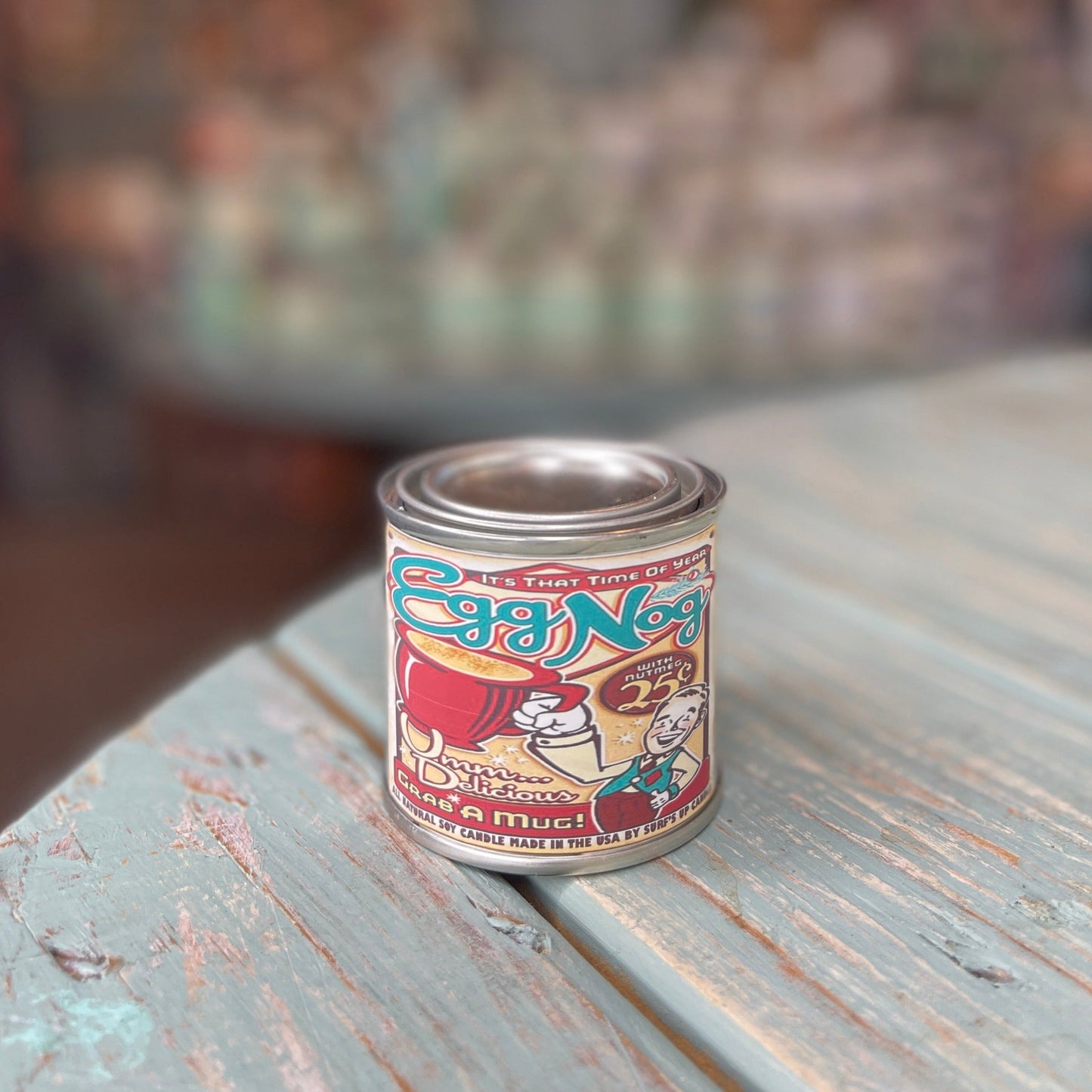 Snow Cream Eggnog Paint Can Candle - Vintage Collection