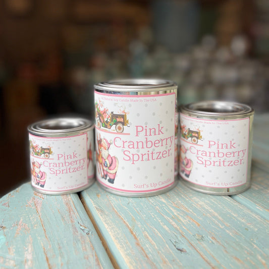 Pink Cranberry Spritzer Paint Can Candle - Vintage Collection