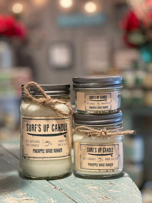 Pineapple Wave Runner Mason Jar Candle - Original Collection